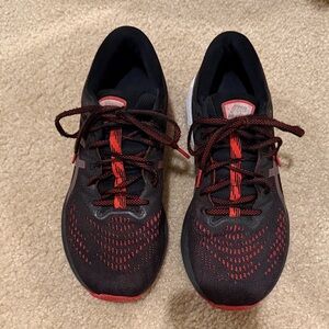 Asics Black and Red Men's Athletic Running Shoes